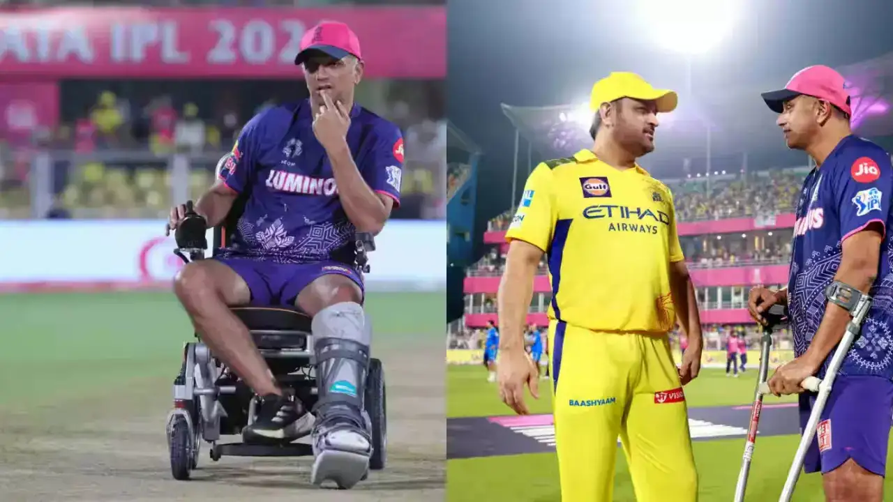 Rahul Dravid's Commitment Hailed, Inspects Pitch On Wheelchair; MS Dhoni's Post-Match Gesture Goes Viral