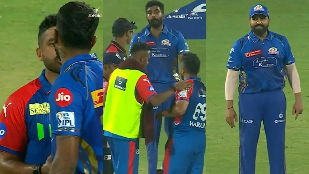 Bumrah Loses Cool; Engages In Heated Chat With Karun; Hardik Mediates, Rohit Reacts Hilariously - Watch