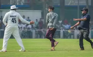 Rohit Sharma's Reaction Goes Viral As Fan Breaches Security To Meet India Captain During Ranji Trophy: Watch