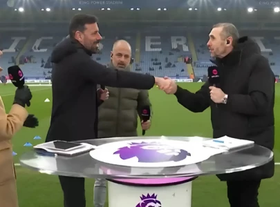 Watch: Van Nistelrooy, Keown reunite before Leicester City vs Arsenal