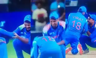 Virat Kohli Catches Axar Patel By Surprise; Tries To Touch His Feet After Match-Changing Moment - Watch